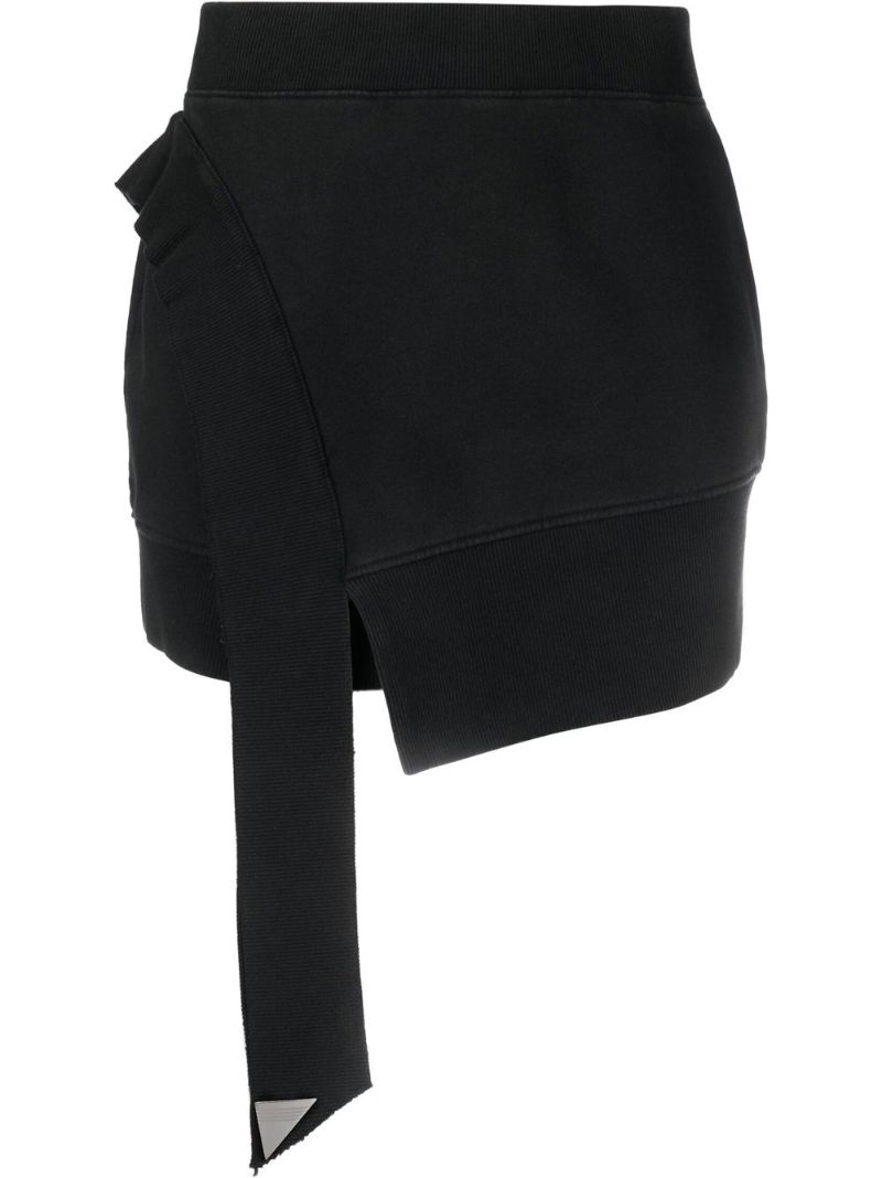 Black Asymmetric Mini Skirt