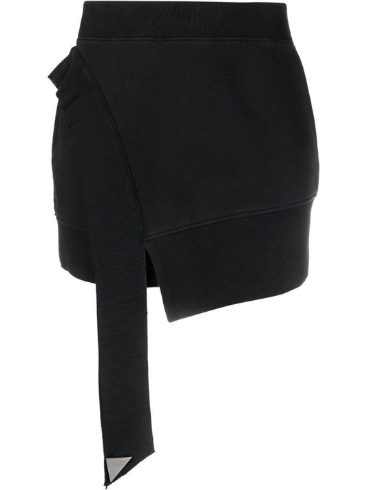 Black Asymmetric Mini Skirt