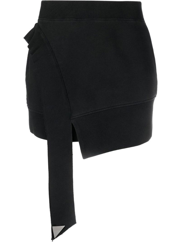 Black Asymmetric Mini Skirt