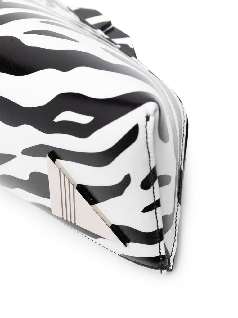 White and Black 8.30pm Leather Clutch Bag