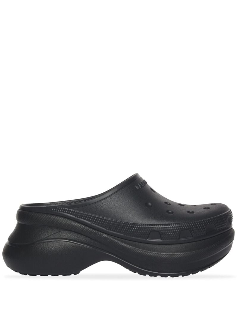 X Crocs Black Platform Mules