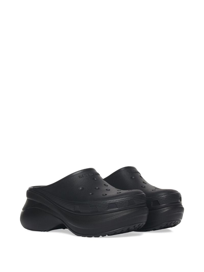 X Crocs Black Platform Mules