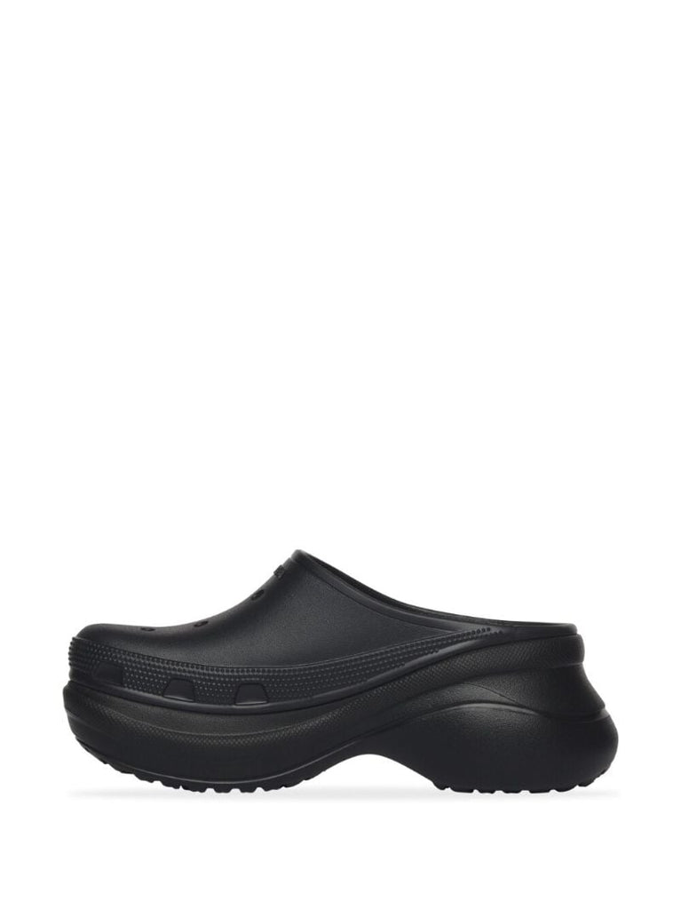X Crocs Black Platform Mules