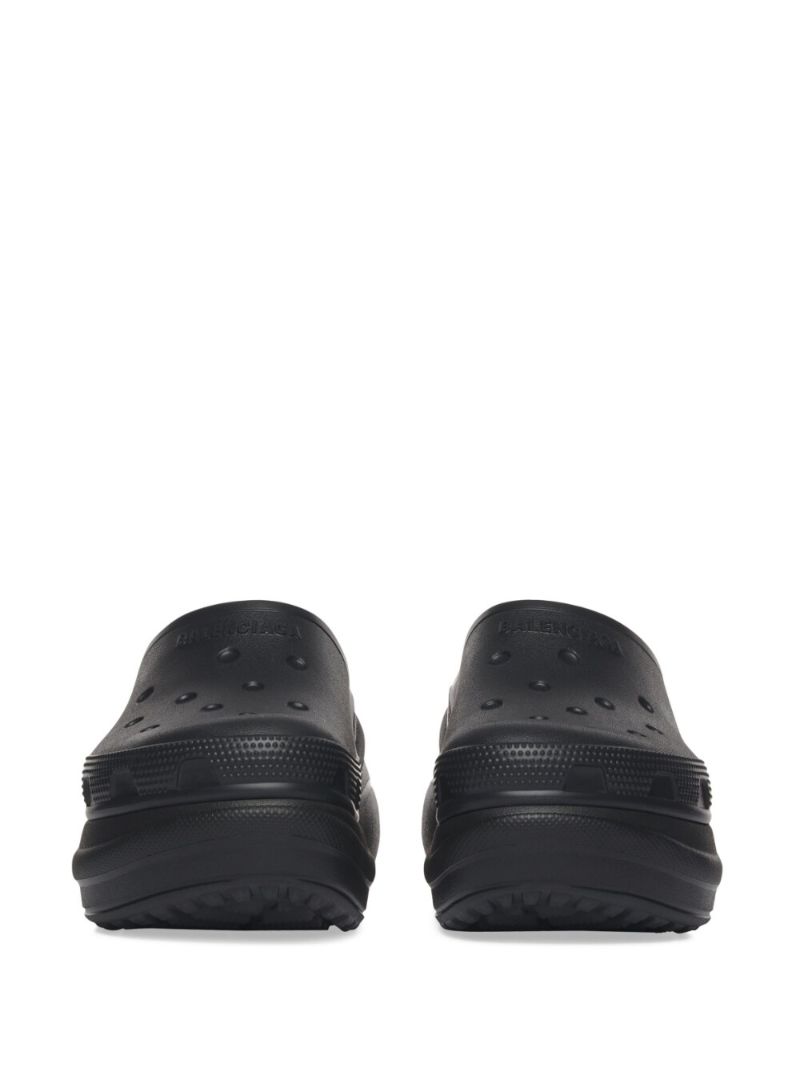 X Crocs Black Platform Mules
