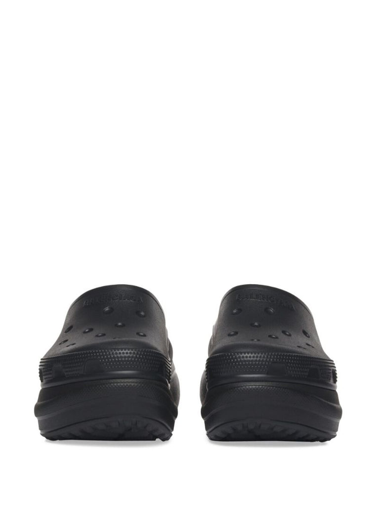 X Crocs Black Platform Mules
