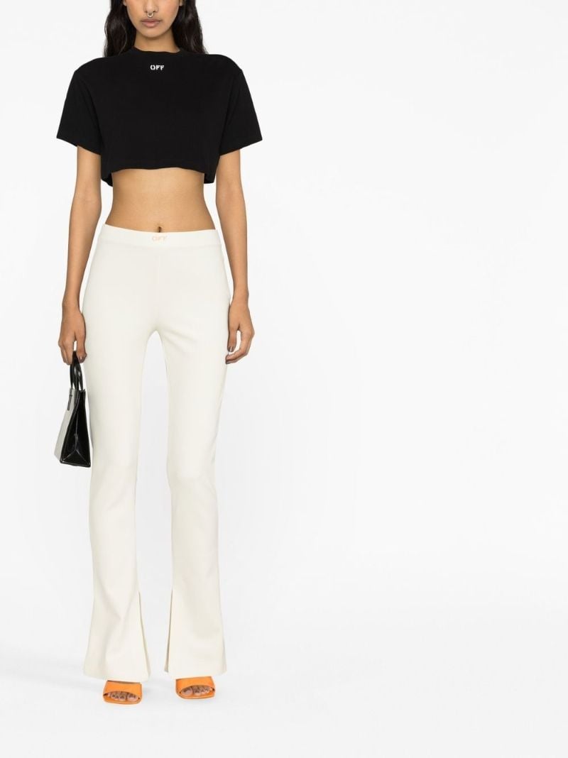 White Sleek Split Leggings