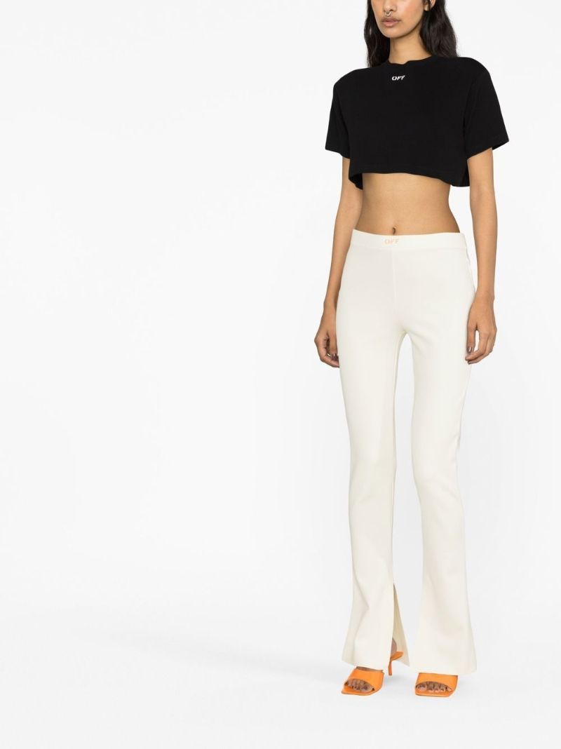 White Sleek Split Leggings