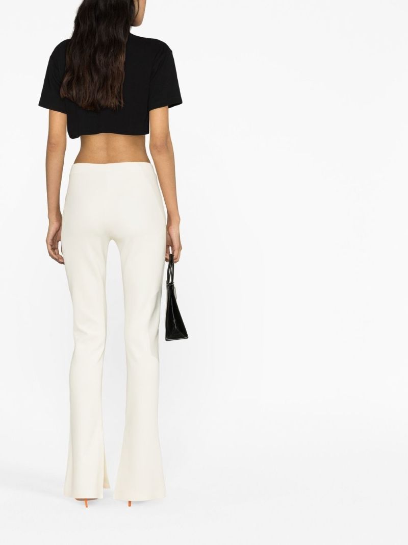 White Sleek Split Leggings