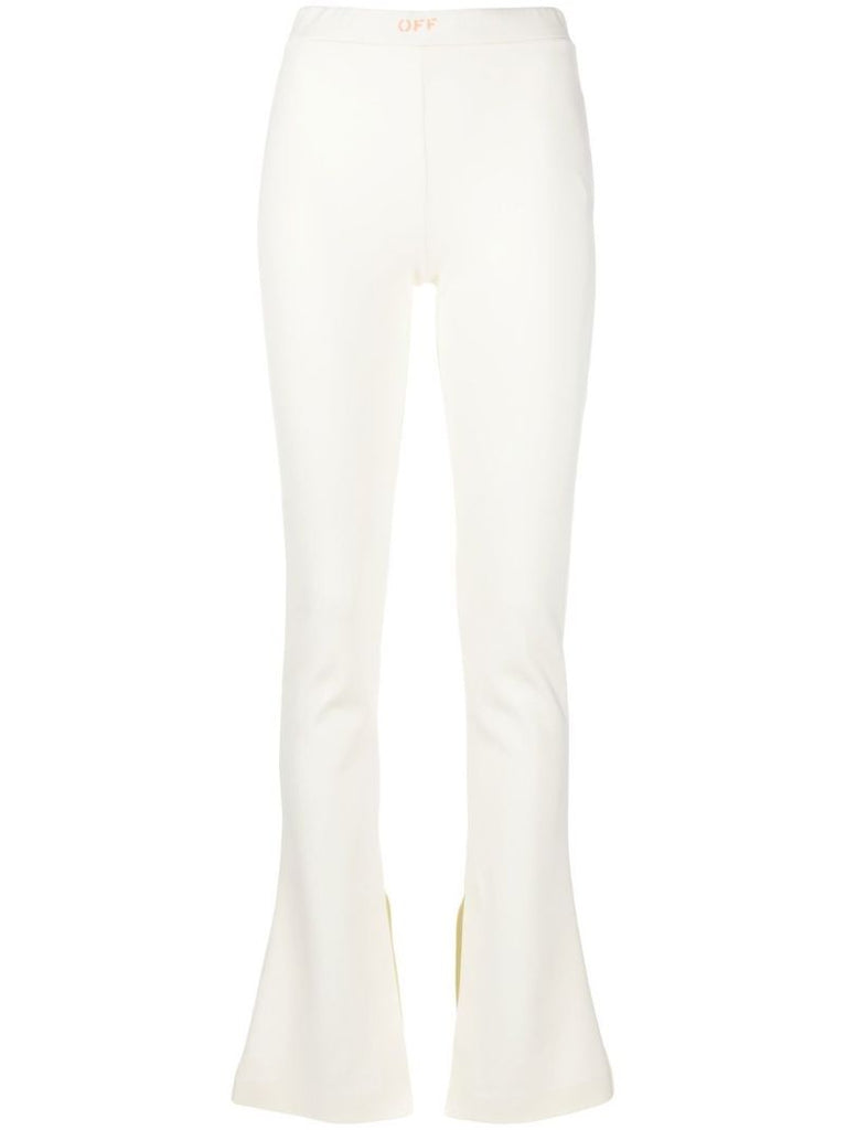 White Sleek Split Leggings