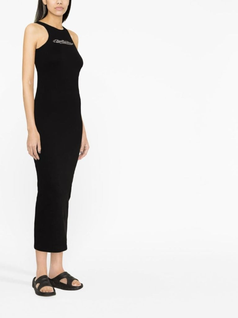 Black Bling Baseball Rowing Midi Dress