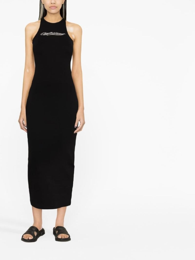 Black Bling Baseball Rowing Midi Dress