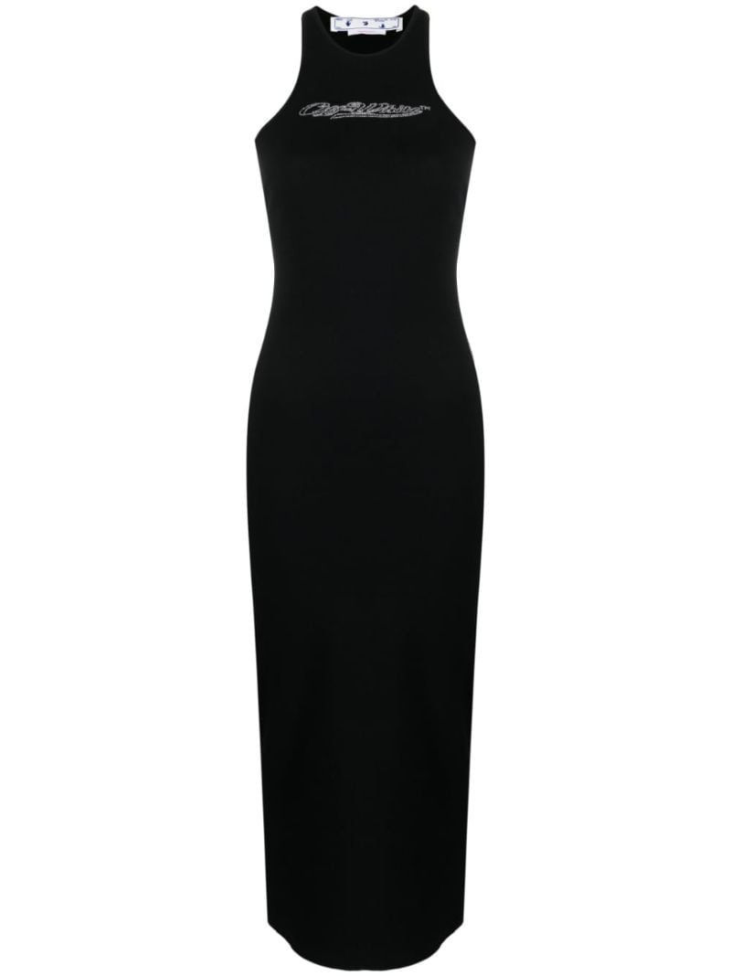 Black Bling Baseball Rowing Midi Dress