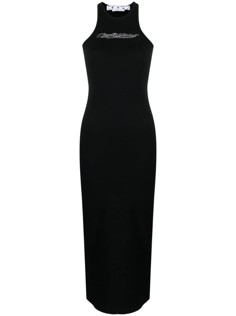 Black Bling Baseball Rowing Midi Dress