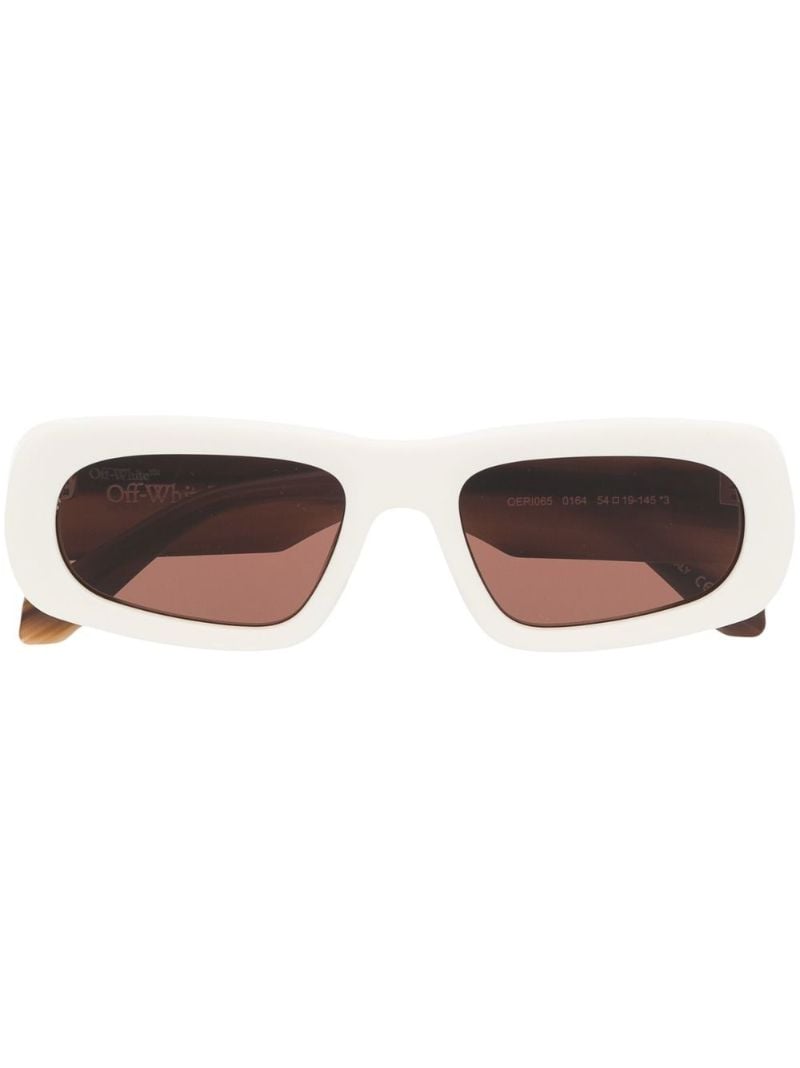 White Austin Rectangle Frame Sunglasses