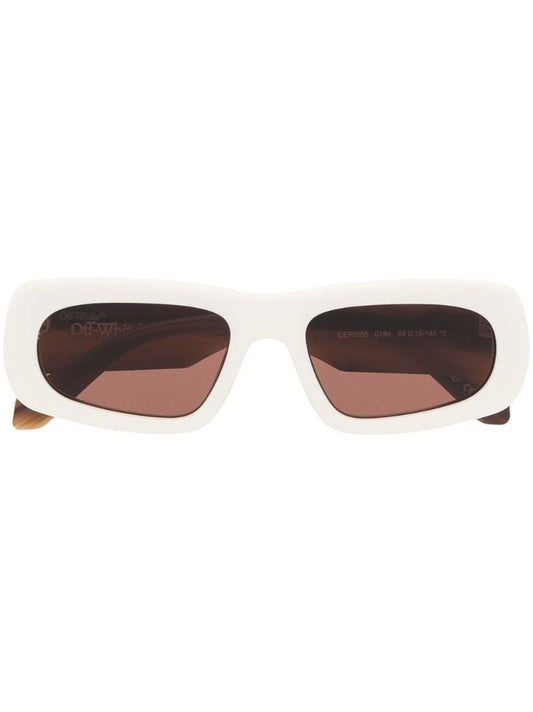 White Austin Rectangle Frame Sunglasses
