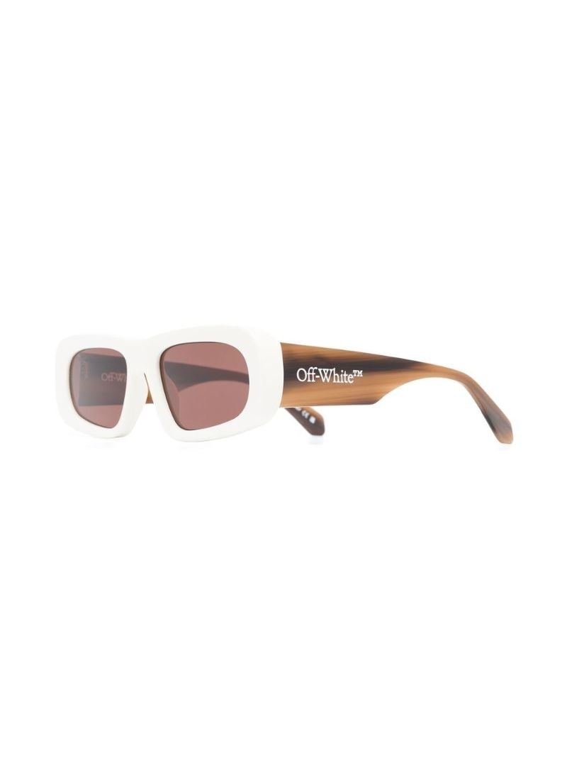 White Austin Rectangle Frame Sunglasses