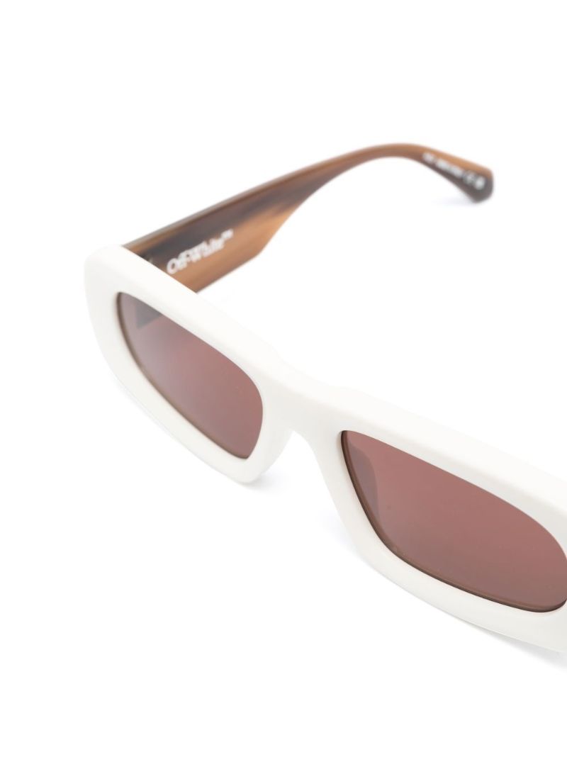 White Austin Rectangle Frame Sunglasses