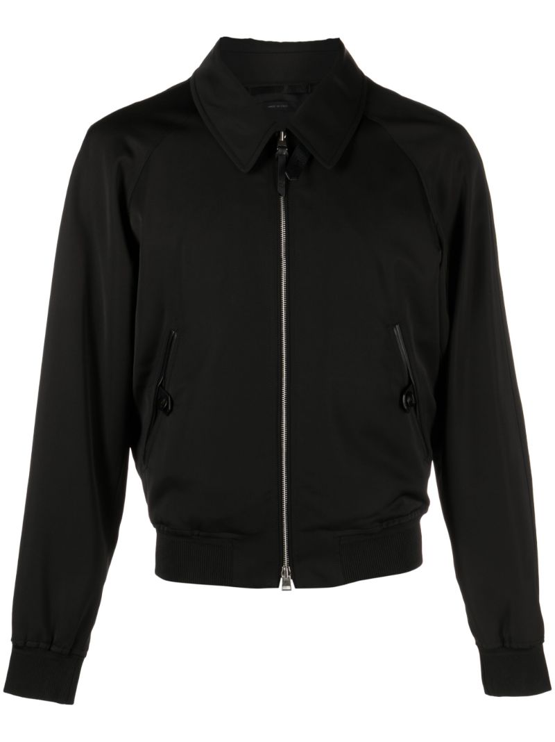 Black Zip-up Bomber Jacket