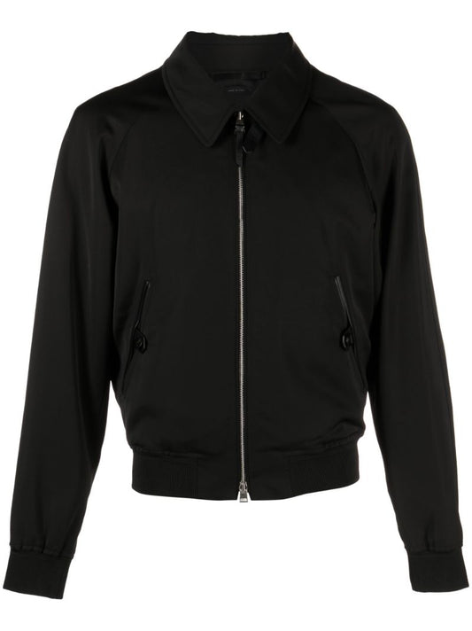 Black Zip-up Bomber Jacket