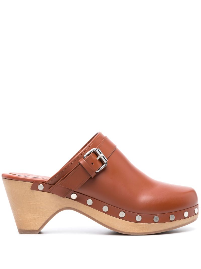 Brown Titya 80 Leather Clogs