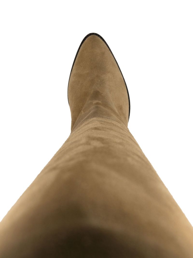 Beige Ririo Suede Knee-high Boots