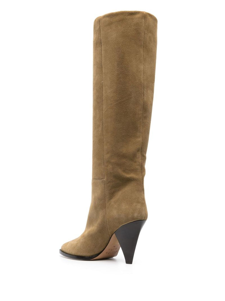 Beige Ririo Suede Knee-high Boots