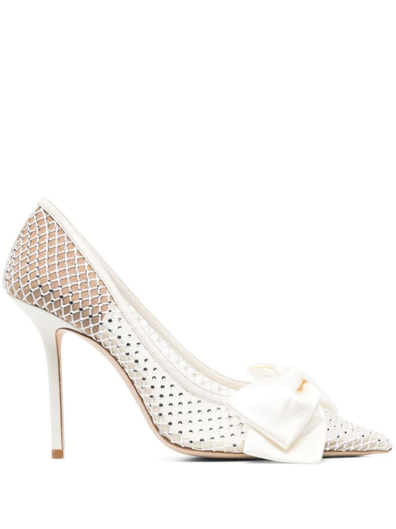 White Love 100 Bow Detail Pumps