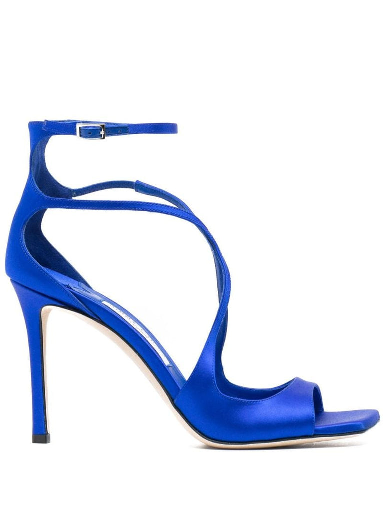 Blue Azia 95 Satin Sandals
