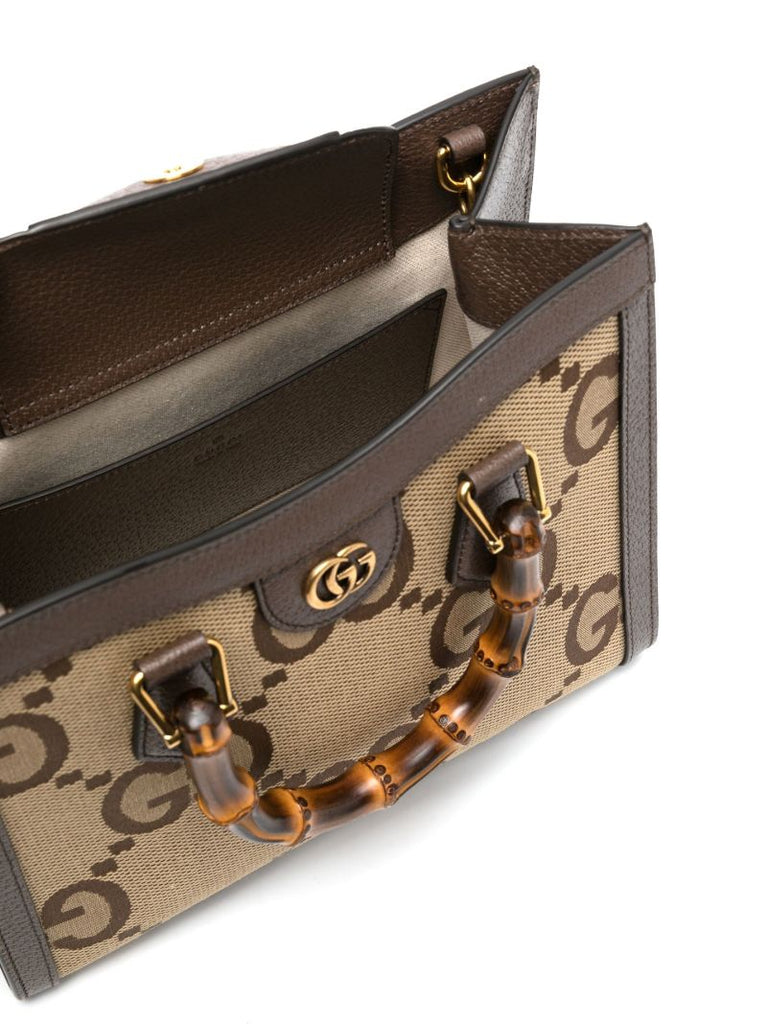 Brown Gucci Diana Jumbo Gg Small Tote Bag