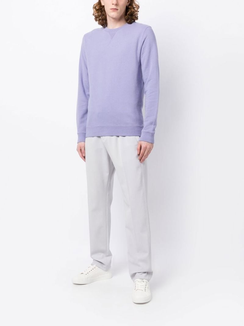 Purple Crew-neck Cotton Sweatshirt