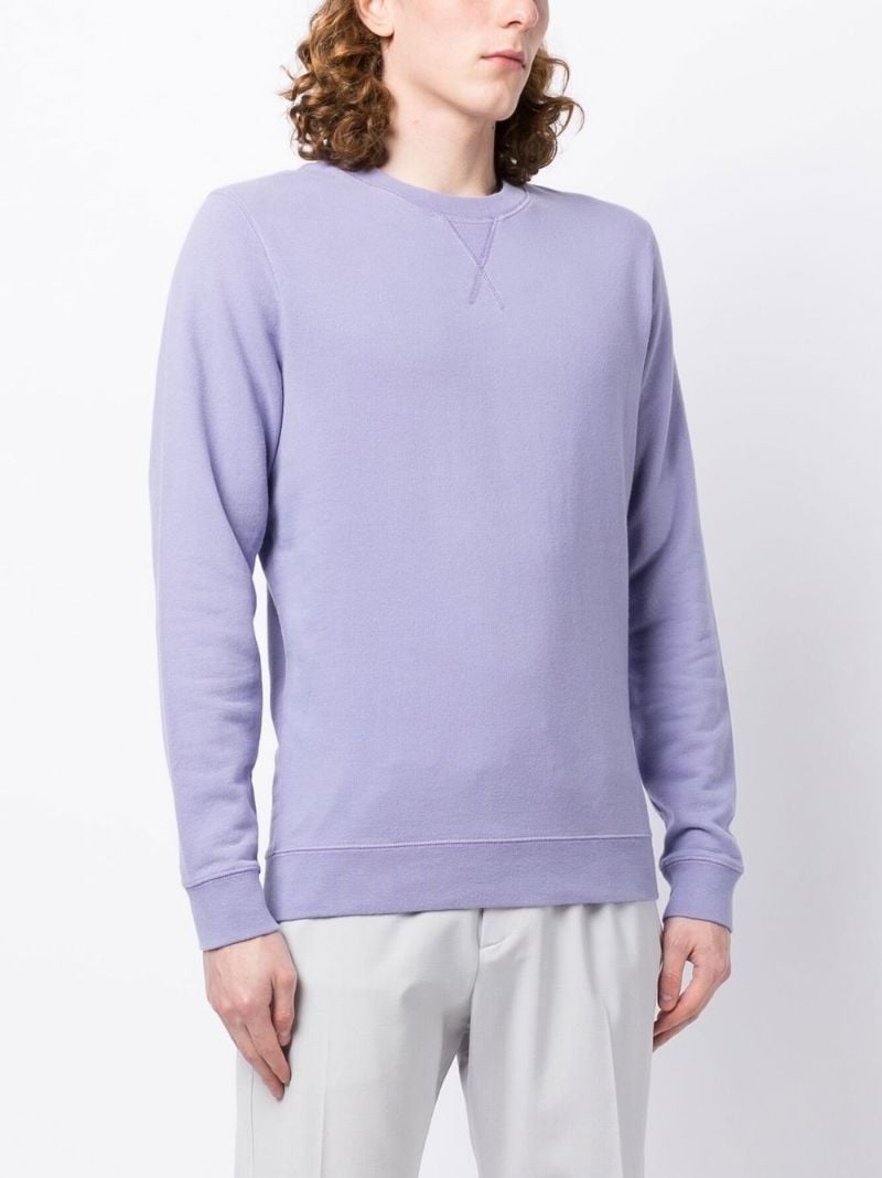 Purple Crew-neck Cotton Sweatshirt