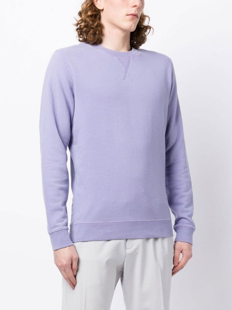 Purple Crew-neck Cotton Sweatshirt