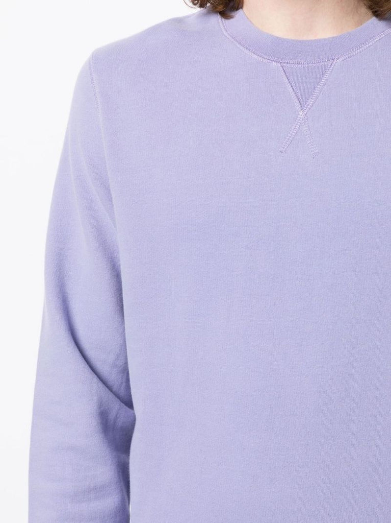 Purple Crew-neck Cotton Sweatshirt