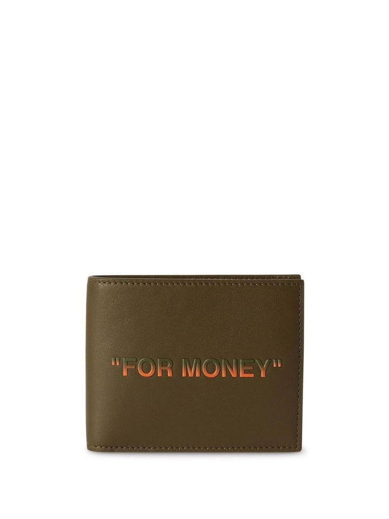 Green Embossed Quote Leather Wallet