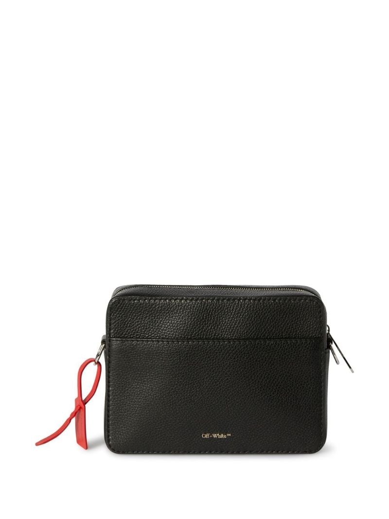 Black Binder Embossed Leather Bag