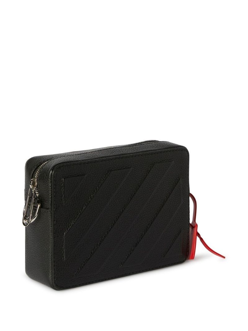 Black Binder Embossed Leather Bag