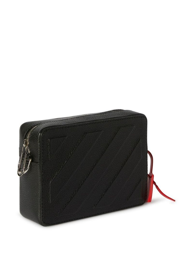 Black Binder Embossed Leather Bag