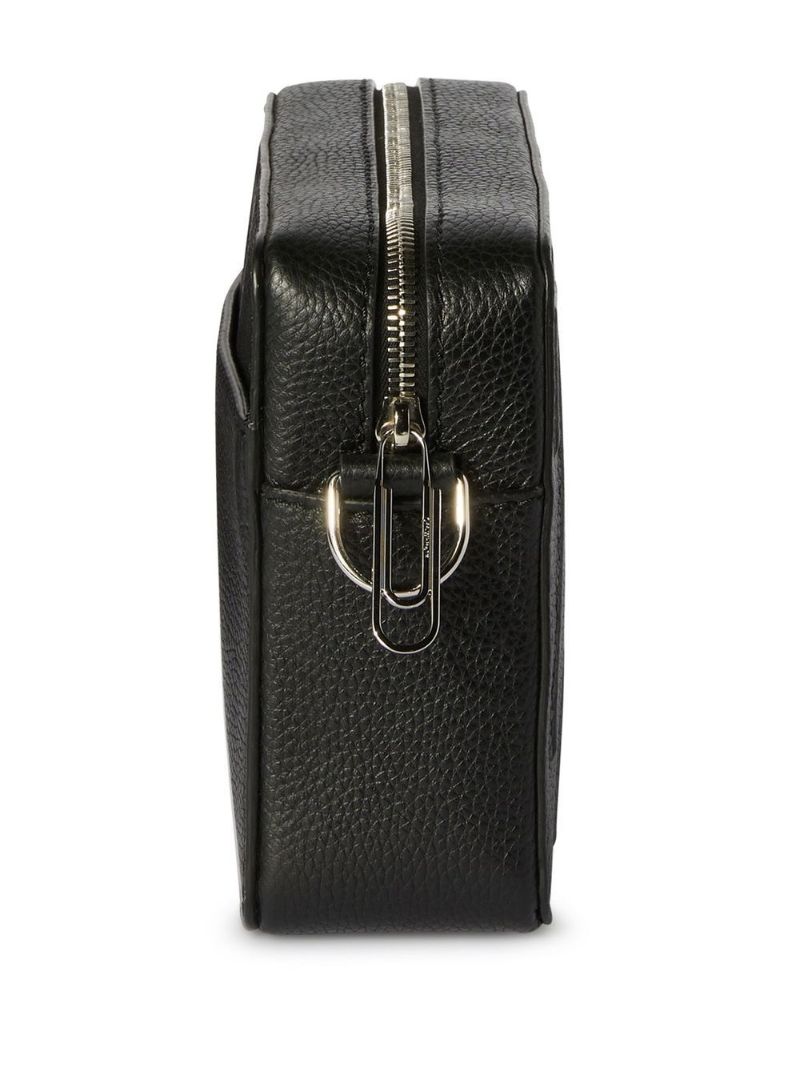 Black Binder Embossed Leather Bag