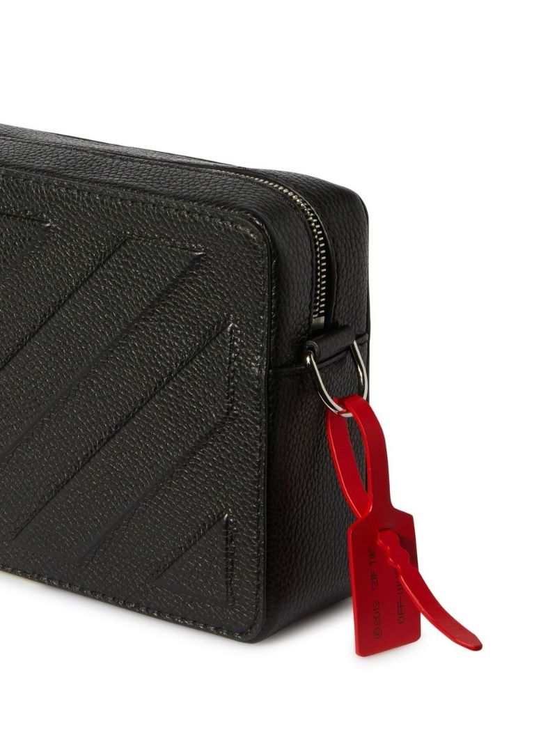 Black Binder Embossed Leather Bag
