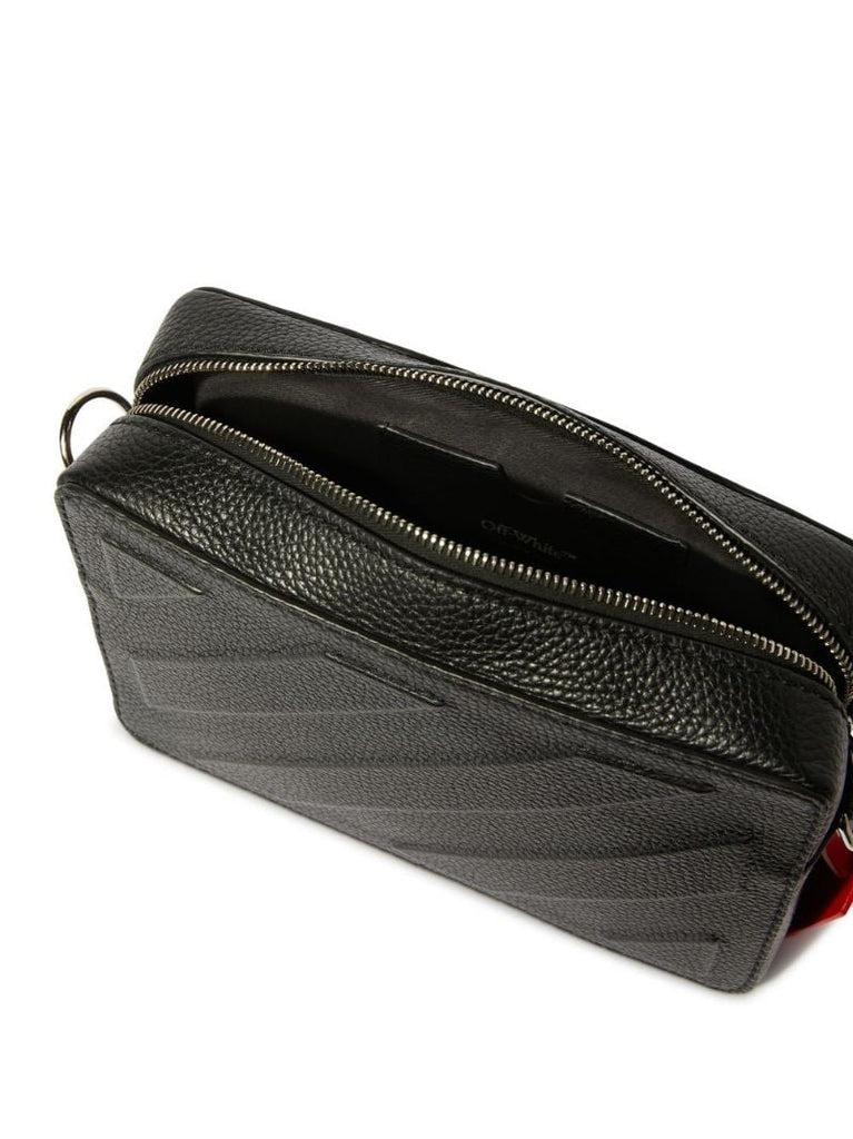 Black Binder Embossed Leather Bag