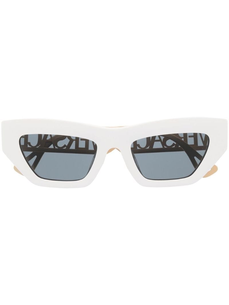 White Cat Eye Logo Sunglasses