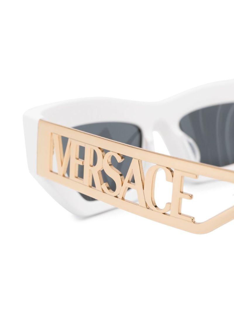 White Cat Eye Logo Sunglasses