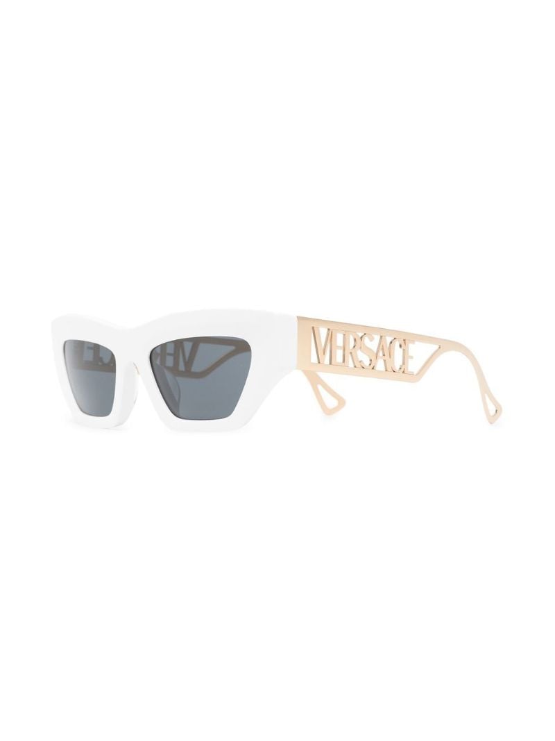 White Cat Eye Logo Sunglasses