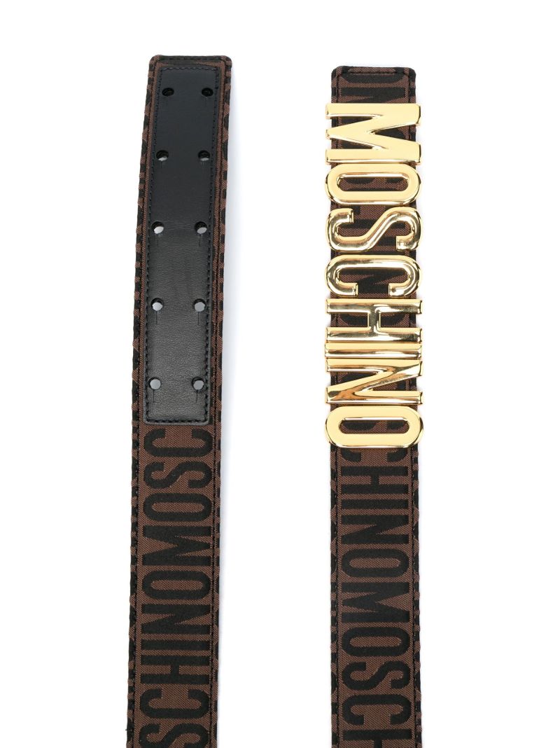 Brown Monogram Logo-buckle Belt