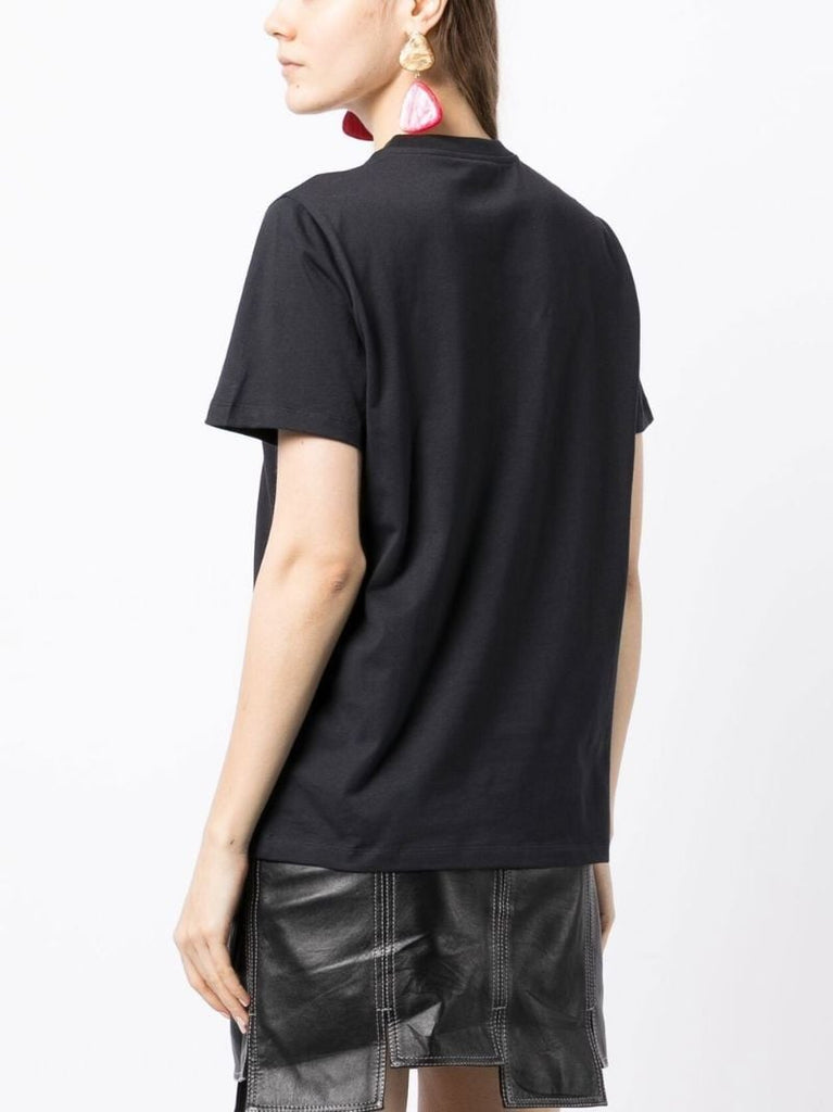 Black Basic Smiley T-shirt