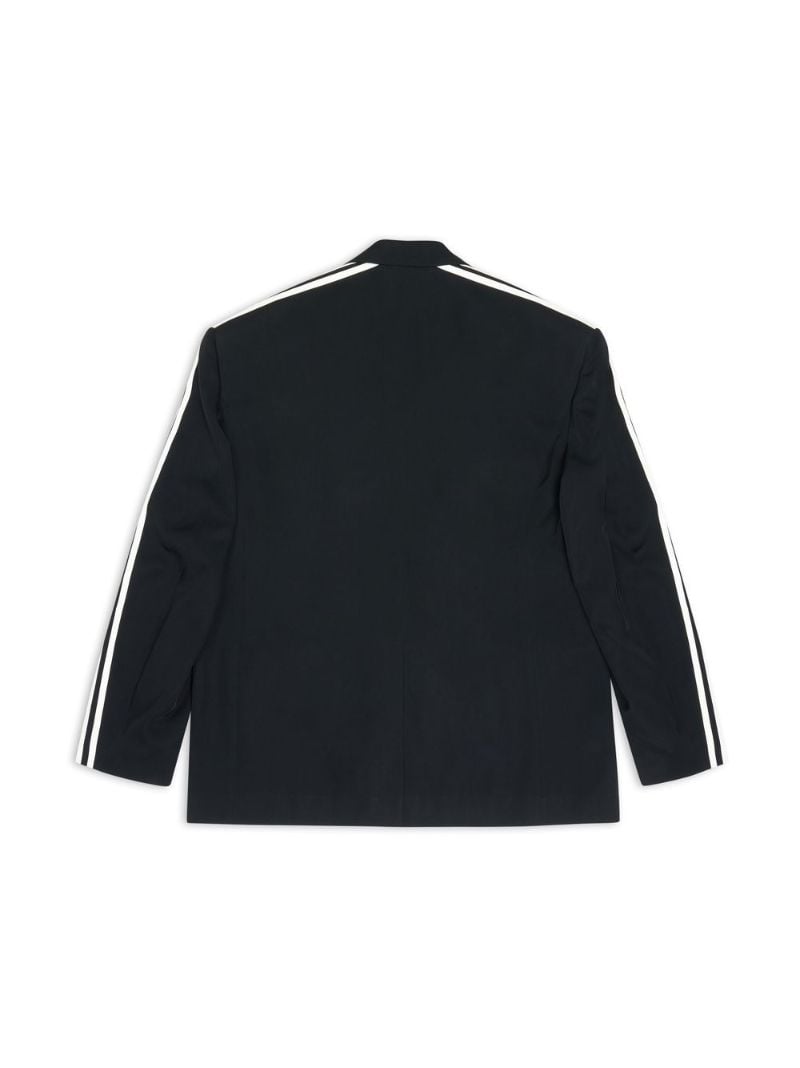 X Adidas Black Signature Three-stripe Notched Lapels Blazer
