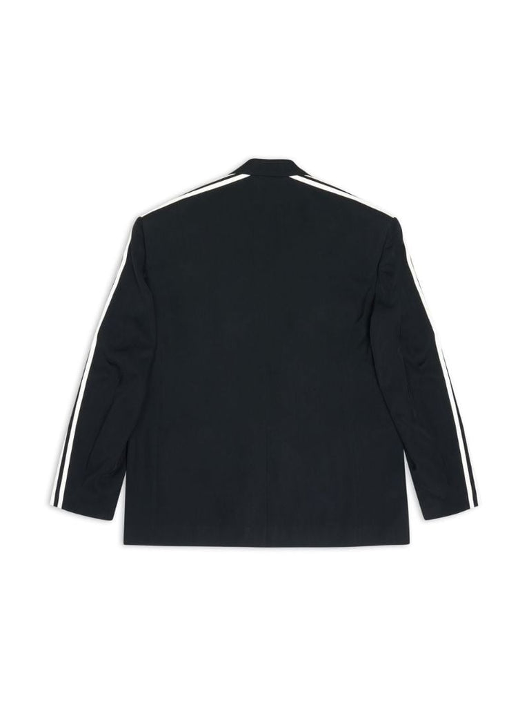 X Adidas Black Signature Three-stripe Notched Lapels Blazer
