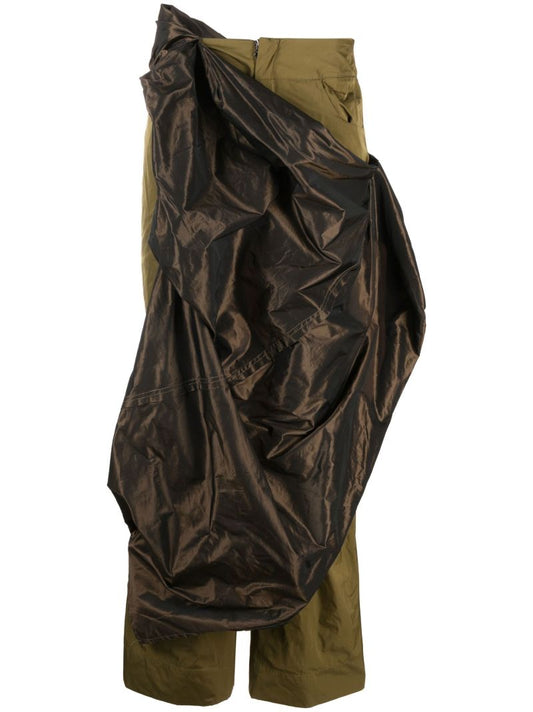 Green Sarong Straight-leg Trousers