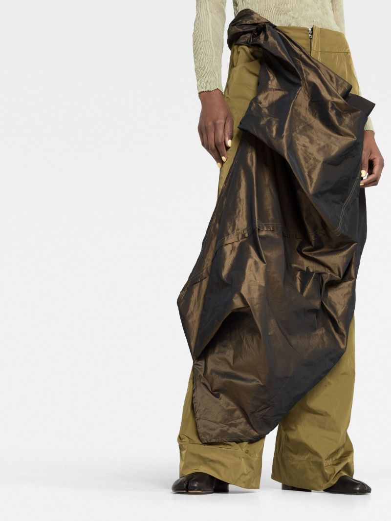 Green Sarong Straight-leg Trousers