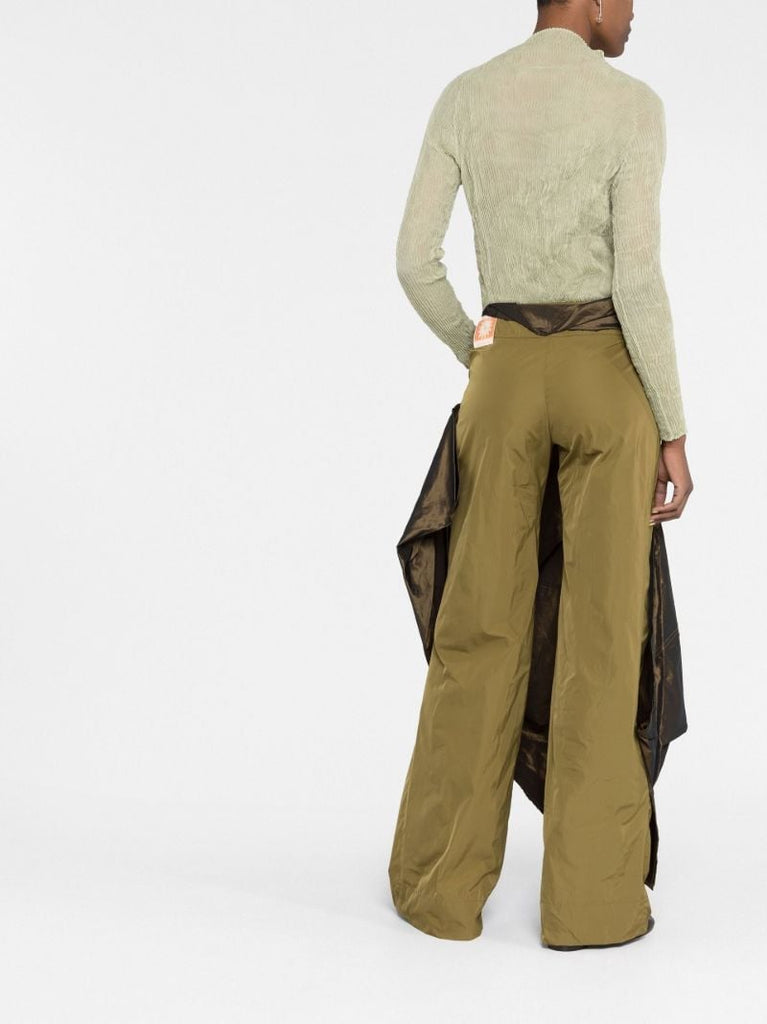 Green Sarong Straight-leg Trousers